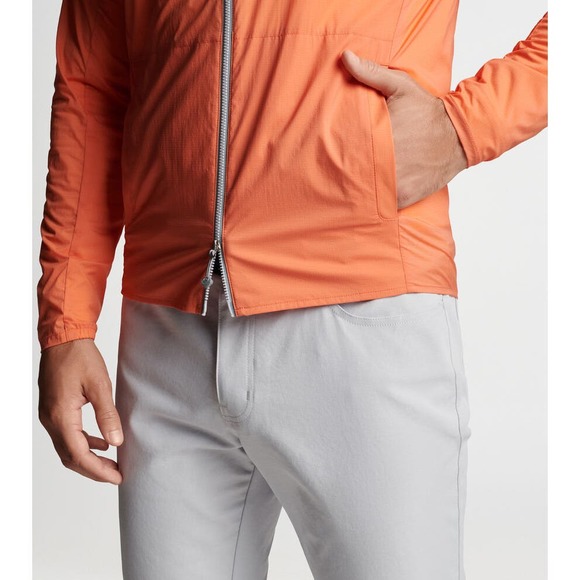 Peter Millar Hyperlight Gust Windbreaker Jacket Golf Hooded Nylon Orange Size L - Picture 6 of 6